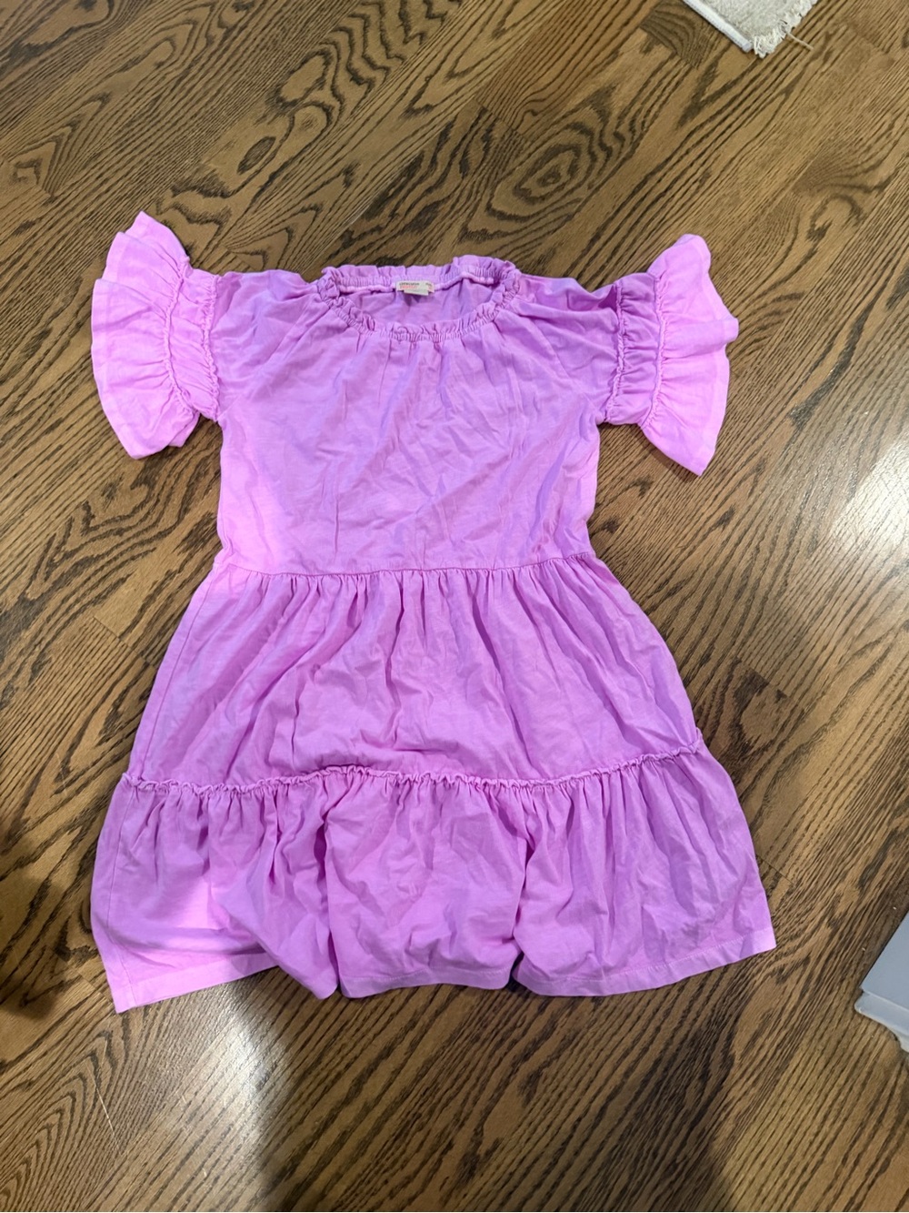 Crewcuts Lavender Puff-Sleeve Tiered Dress